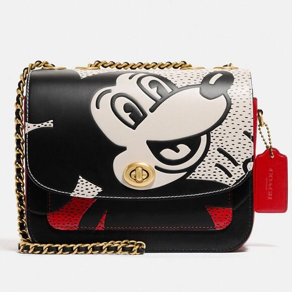NWT Coach Mickey Mouse X Keith Haring Madison Shoulder Bag - Picture 7 of 11